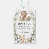 Woodland Forest groen krans Baby shower gunsten Cadeaulabel (Voorkant)