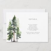 Woodland Forest Groene dennen Moderne bruiloft / d Kaart (Achterkant)