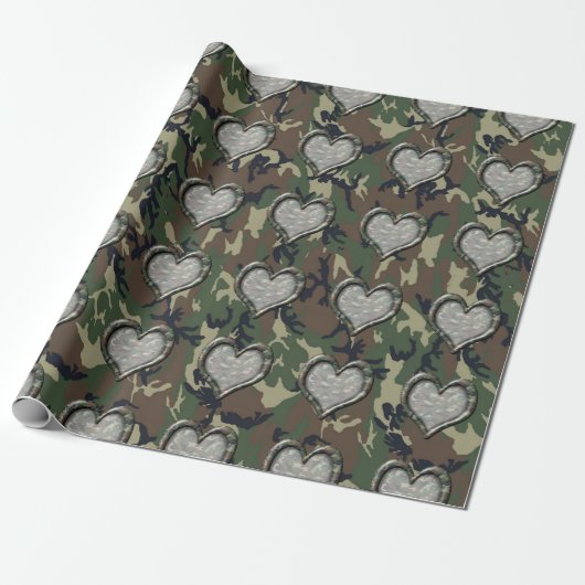 Woodland Forest Heart Cadeaupapier (Uitgerold)