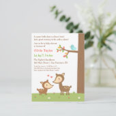 Woodland Forest Herten Baby Douche Uitnodigingen (Staand voorkant)