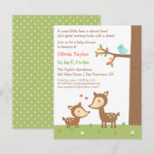 Woodland Forest Herten Baby Douche Uitnodigingen (Voorkant / Achterkant)