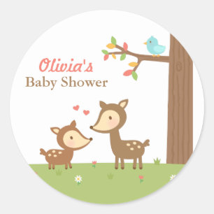 Woodland Forest Herten Baby shower Party Labels