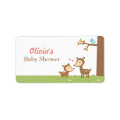 Woodland Forest Herten Baby shower Party Labels (Voorkant)