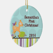 Woodland Forest Herten gepersonaliseerde naam Orna Keramisch Ornament (Rechts)