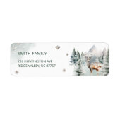 Woodland Forest Herten Winter Baby Retouradres Etiket (Voorkant)
