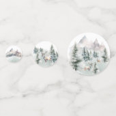 Woodland Forest Herten Winter Party Confetti (Achterkanten)