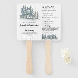 Woodland forest huwelijksprogramma fan handwaaier