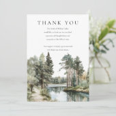 Woodland Forest Lake Bereavement Funeral Bedankkaart (Staand voorkant)