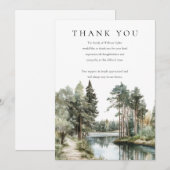 Woodland Forest Lake Bereavement Funeral Bedankkaart (Voorkant / Achterkant)