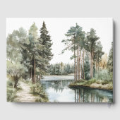 Woodland Forest Lake In Loving Memory Funeral Gastenboek (Achterkant)