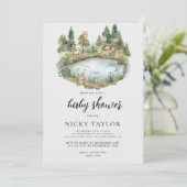 Woodland Forest Leuk Dier Baby shower Kaart (Staand voorkant)