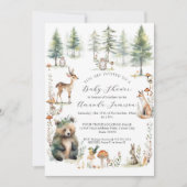 Woodland Forest Leuke Dieren Beer Herten Baby show Kaart (Voorkant)