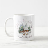 Woodland Forest Love Deer Couple met Names Koffiemok (Links)