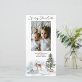 Woodland Forest Merry kerst Feestdagenkaart (Staand voorkant)