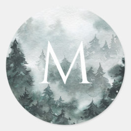 Woodland Forest Monogram Small Round Labels