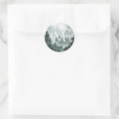 Woodland Forest Monogram Small Round Labels (Tas)