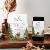 Woodland Forest Mountai Beer Baby shower Kaart