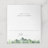 Woodland Forest Mountain bruiloft Plaatskaartje (Buitenkant ongevouwen)