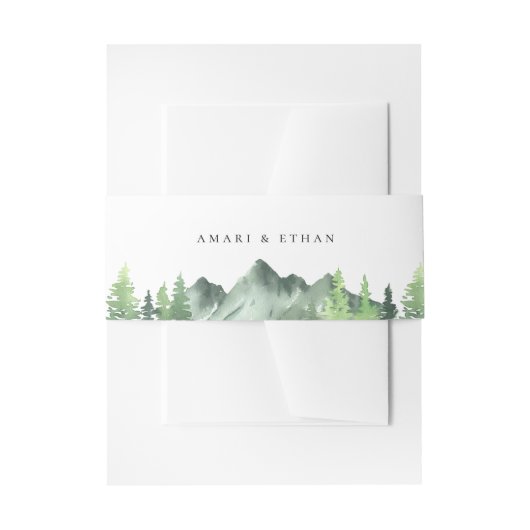 Woodland Forest Mountain bruiloft Uitnodigingen Wikkel (Voorkant Voorbeeld)