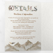 Woodland Forest Mountain Waterverf Wedding Drieluik Uitnodiging (Binnenzijde eerst)