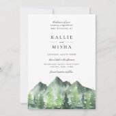 Woodland Forest Mountains Wedding Kaart (Voorkant)
