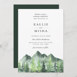 Woodland Forest Mountains Wedding Kaart