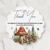 Woodland Forest Mushroom Baby shower Herfst Bedank Bedankjes Labels (Achterkant)