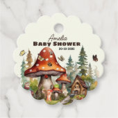 Woodland Forest Mushroom Baby shower Herfst Bedank Bedankjes Labels (Voorkant)