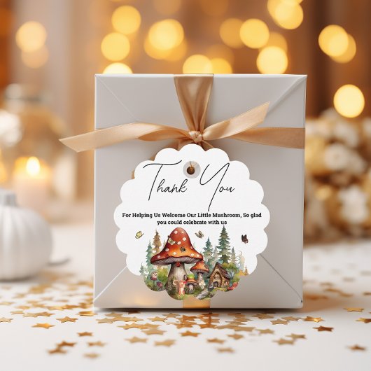 Woodland Forest Mushroom Baby shower Herfst Bedank Bedankjes Labels