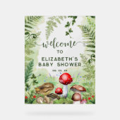 Woodland Forest Mushrooms Script Welkomstbord Acryl Bord (Voorkant)