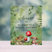 Woodland Forest Mushrooms Script Welkomstbord Acryl Bord (Neutraal)