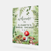 Woodland Forest Mushrooms Script Welkomstbord Acryl Bord (Hoek)