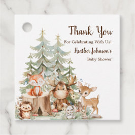 Woodland Forest Neutral Baby shower Boeken Bedankjes Labels