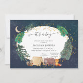 Woodland Forest Night Baby shower uitnodiging (Voorkant)