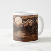 Woodland Forest Night Scene Mok | gebeeldhouwde pi (Voorkant rechts)