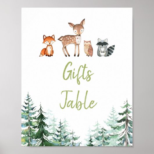 Woodland Forest Oh Boy Baby shower Geschenken Tafe Poster (Voorkant)