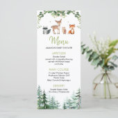 Woodland Forest Oh Boy Baby shower Menu (Staand voorkant)