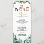 Woodland Forest Oh Boy Baby shower Menu (Voorkant)