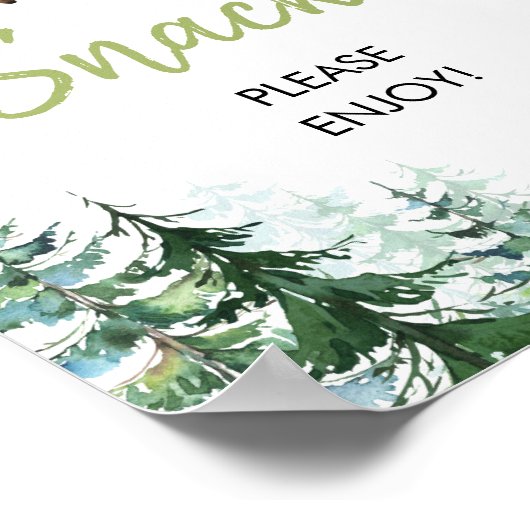 Woodland Forest Oh Boy Baby shower Snacks Poster (Hoek)