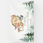Woodland Forest Oh Boy Baby shower Welkom Groot Spandoek (Verticaal)