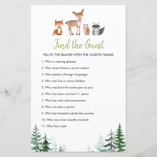 Woodland Forest Oh Boy Baby shower Zoek de gast