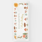 Woodland forest paddenstoel Verjaardag Spandoek (Verticaal)