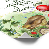 Woodland Forest Paddestoelen Varens Script Kaarten Poster (Hoek)