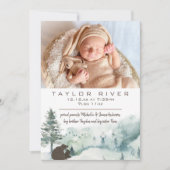 Woodland Forest Pine Beer Fotoaankondiging Aankondiging (Voorkant)