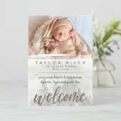 Woodland Forest Pine Foto Birth Announement Aankondiging (Staand voorkant)