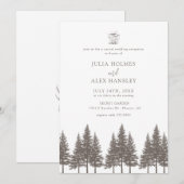 Woodland Forest Pine Tree | Rustic Casual Wedding Kaart (Voorkant / Achterkant)