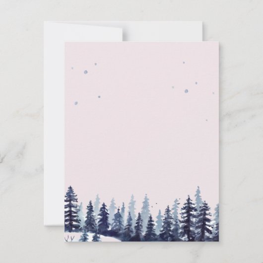 Woodland, Forest, Pine Trees Rehearsal Dinner Kaart (Achterkant)