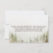 Woodland, Forest, Pine Trees, String Lights Bedankkaart (Achterkant)