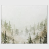 Woodland, Forest, Pine Trees, String Lights Cadeaupapier (Vlak)