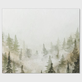 Woodland, Forest, Pine Trees, String Lights Cadeaupapier